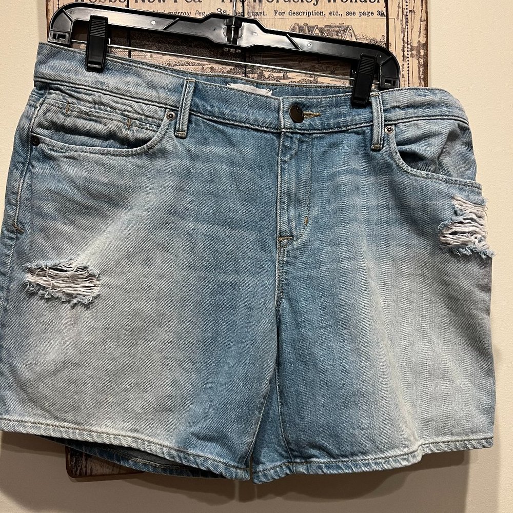 Distressed women's jeans--shorts